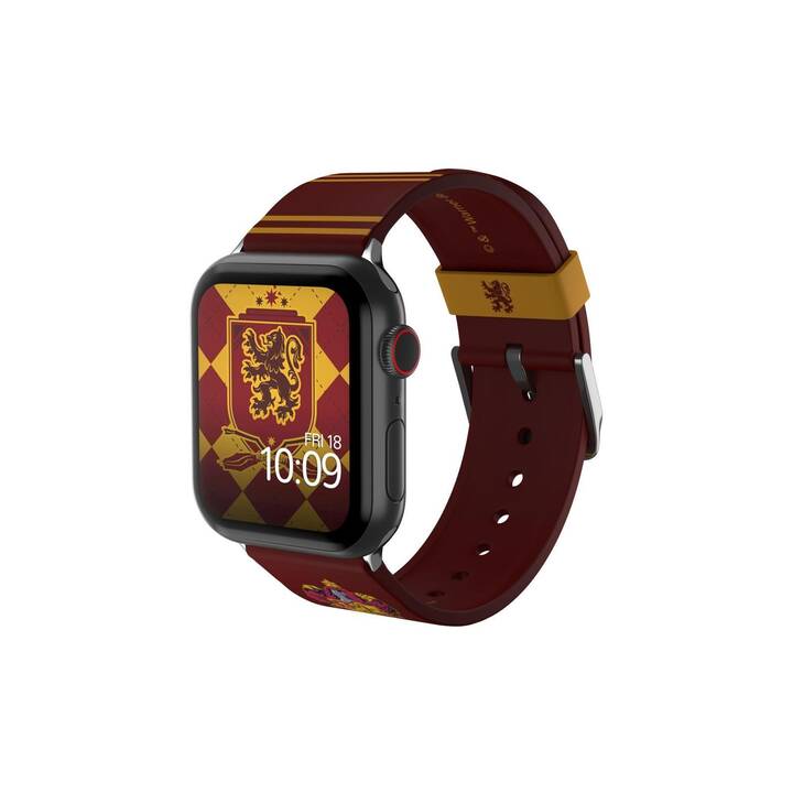 MOBY FOX Harry Potter Gryffindor Armband (Apple Watch 40 mm / 38 mm / 42 mm / 44 mm, Gold, Dunkelrot)