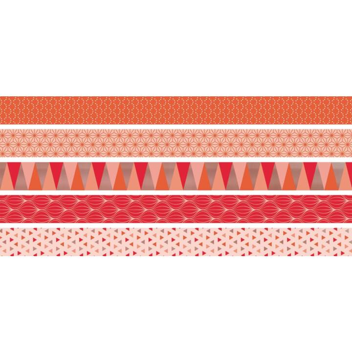 HEYDA Washi Tape Set Triangle Koralle (Arancione, Rosso, 3 m)
