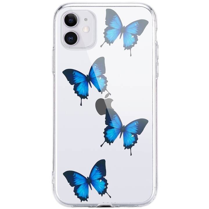 EG cover posteriore per iPhone 11 6.1" (2019) - blu - farfalla