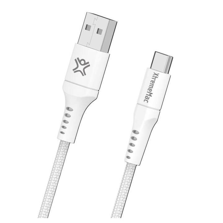 XTREMEMAC Câble secteur Premium (Blanc, 2 m, USB C, USB de type A)
