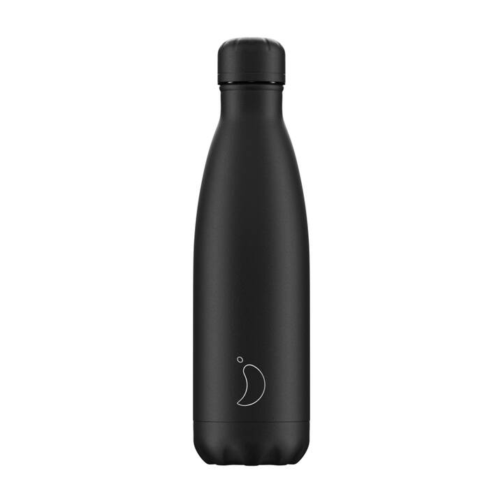 CHILLY'S Gourde isotherme Mono All Black (500 ml, Noir)