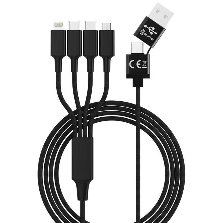 SMRTER Hydra Elite C Kabel (USB-C, Lightning, Micro USB, USB Typ-C, 120 cm)