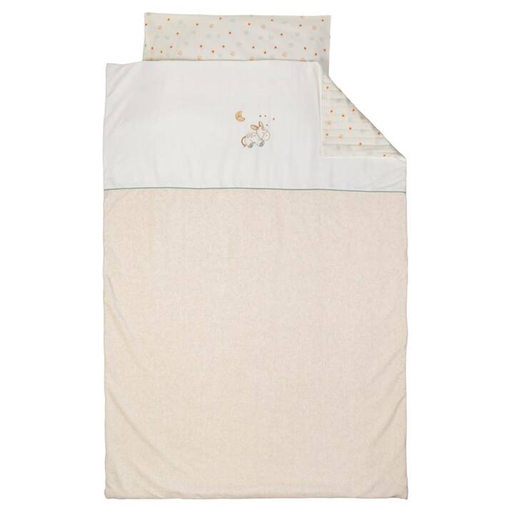 NATTOU Taie d'oreiller et housse de duvet Felix & Leo (Ane, Blaireau, Coton, Polyester)