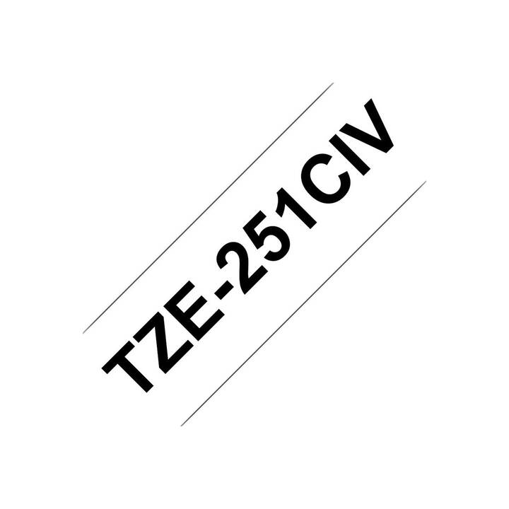 BROTHER TZE-231CIV Schriftband (Schwarz / Weiss, 12 mm)