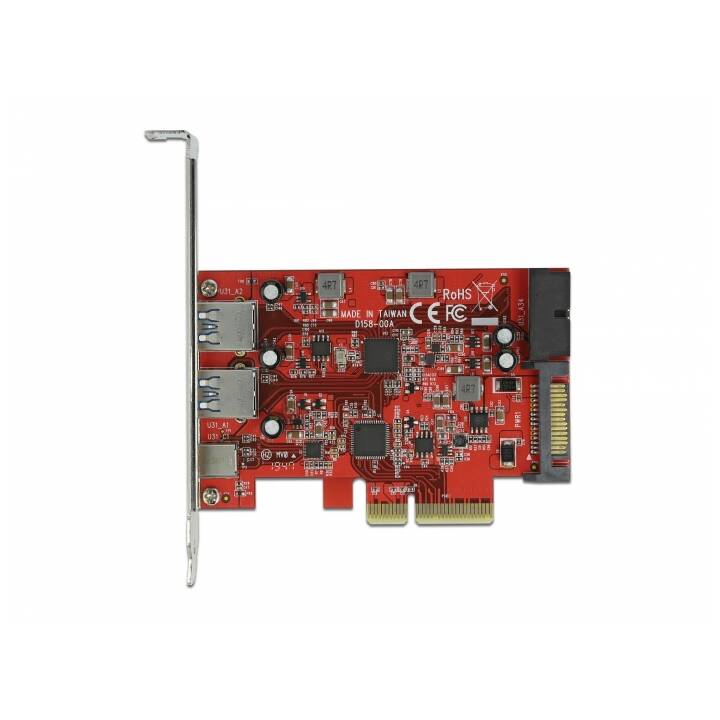DELOCK Netzwerkadapterkarte (USB C, 2 x USB A)