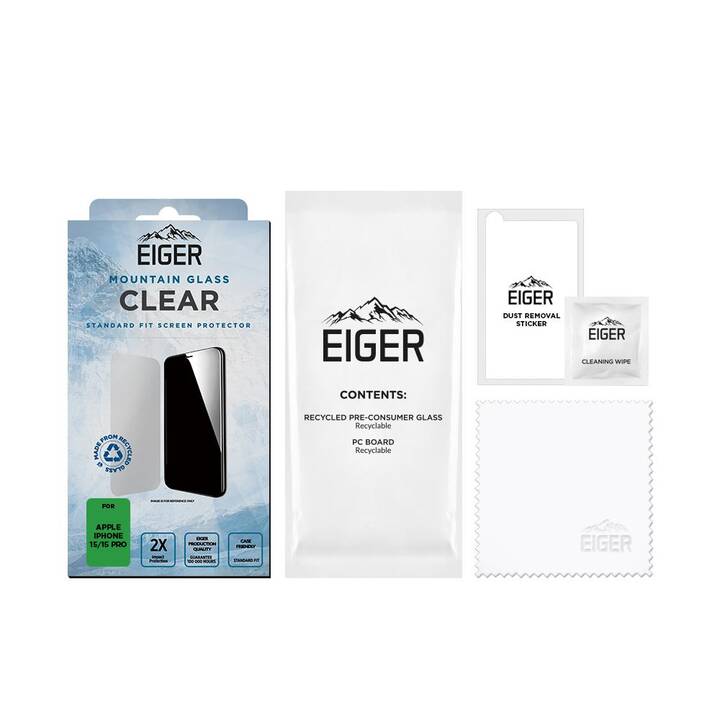 EIGER Verre de protection d'écran (iPhone 15, iPhone 15 Pro, 1 pièce) -  Interdiscount