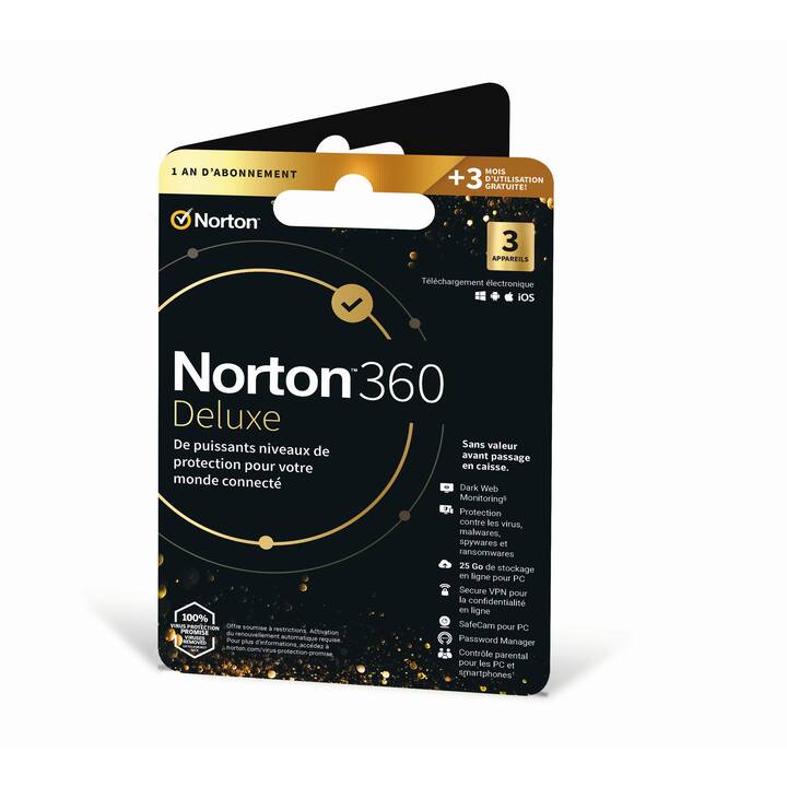 NORTON 360 Deluxe (Licence, 3x, 15 Mois, Italien, Français, Allemand)