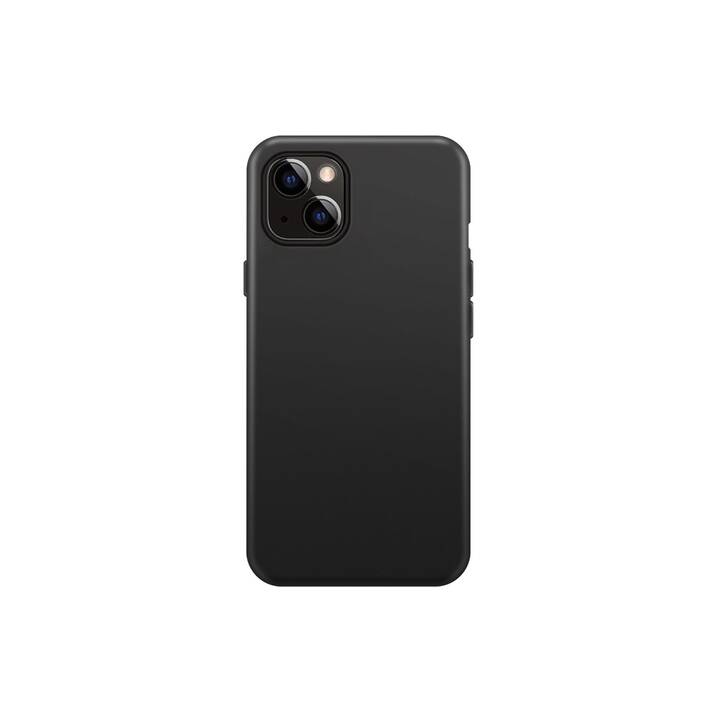 XQISIT Backcover MagSafe (iPhone 14 Plus, Unicolore, Black)