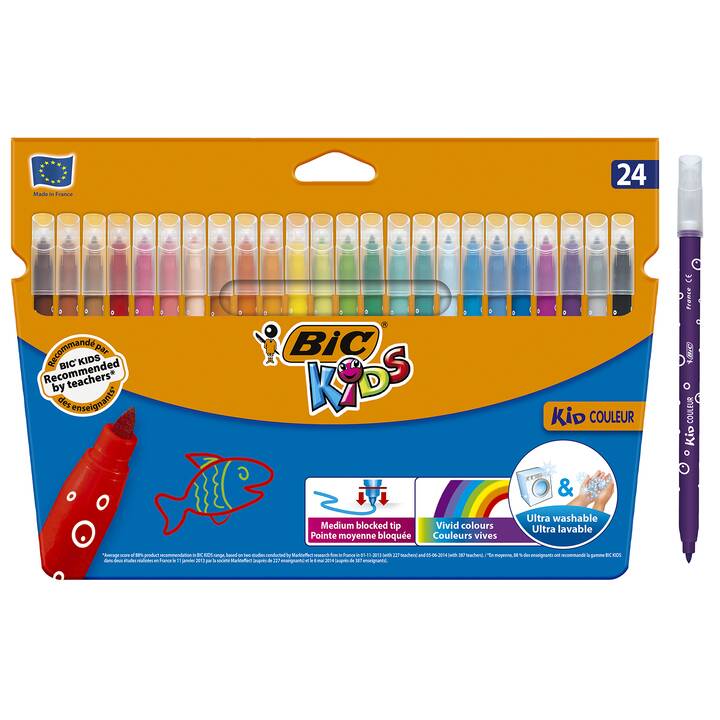 BIC Crayon feutre (Multicolore, 24 pièce)