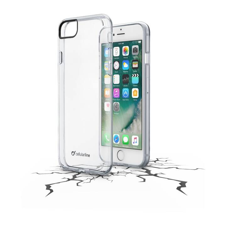 CELLULAR LINE Backcover Clear Duo (iPhone SE, iPhone 8, iPhone 7, Transparente)