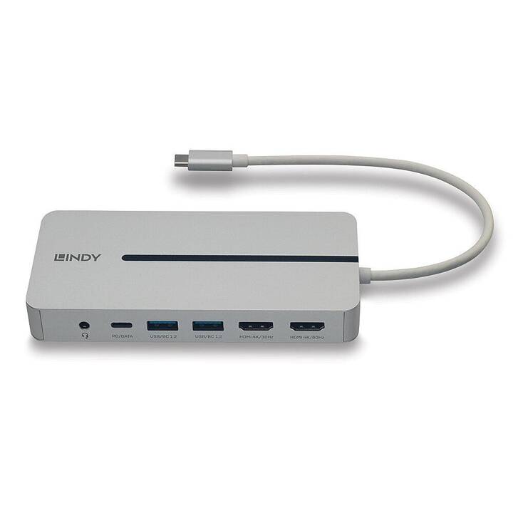 LINDY Stations d'accueil (2 x HDMI, 2 x USB 3.2 Gen 1 Typ-A, RJ-45 (LAN), USB 3.2 Typ-C)