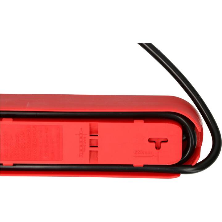 MAX HAURI Prise multiple (T13, USB, 2.2 m, Rouge, Noir)