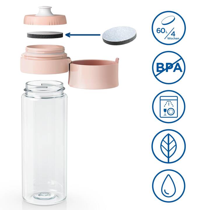 BRITA Bottiglia con filtro integrato Vital (0.6 l, Arancione)