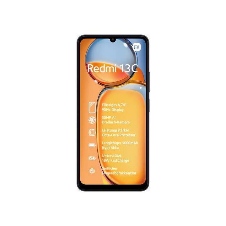 XIAOMI Redmi 13C (256 GB, Schwarz, 6.74", 50 MP)