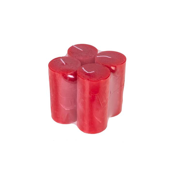 BALTHASAR Bougie cylindrique Rustico (Rouge, 4 pièce)