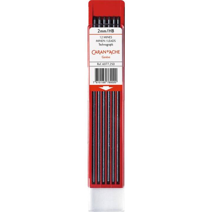 CARAN D'ACHE Mine de crayon (Gris, 12 pièce)