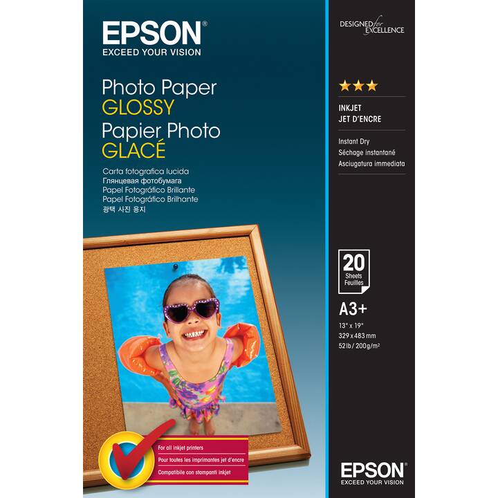 EPSON Glossy Fotopapier (20 Blatt, A3, 200 g/m2)