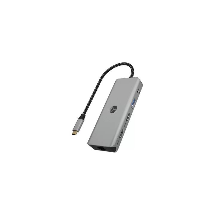 ICY BOX Dockingstation IB-DK4012-CPD (DisplayPort, 2 x HDMI, RJ-45 (LAN), 2 x USB 3.1 Typ-A, USB 2.0 Typ-A, 2 x USB Typ-A)