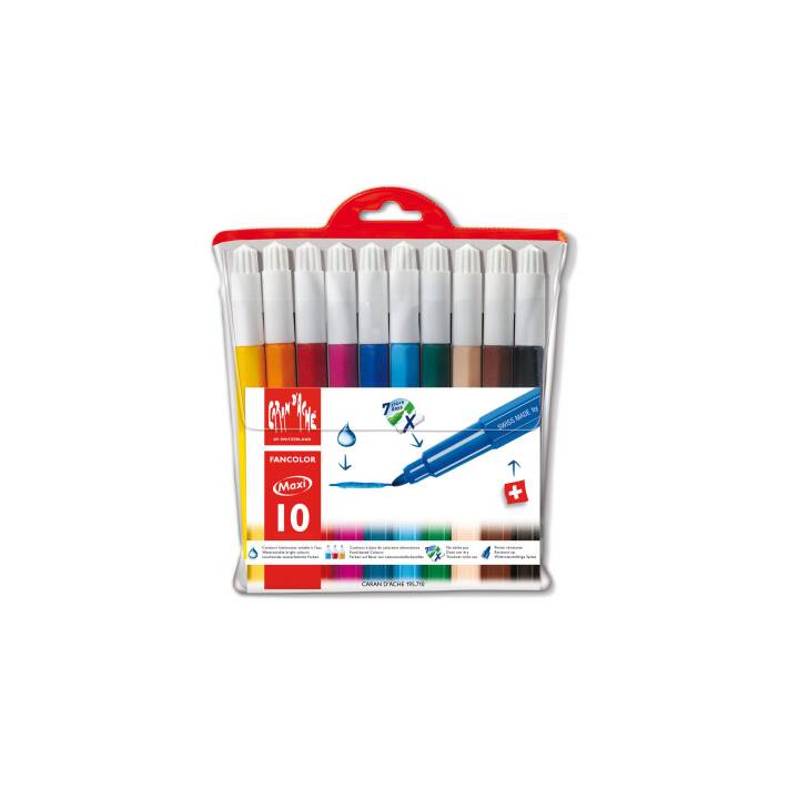 CARAN D'ACHE Fancolor Maxi Crayon feutre (Multicolore, 10 pièce)