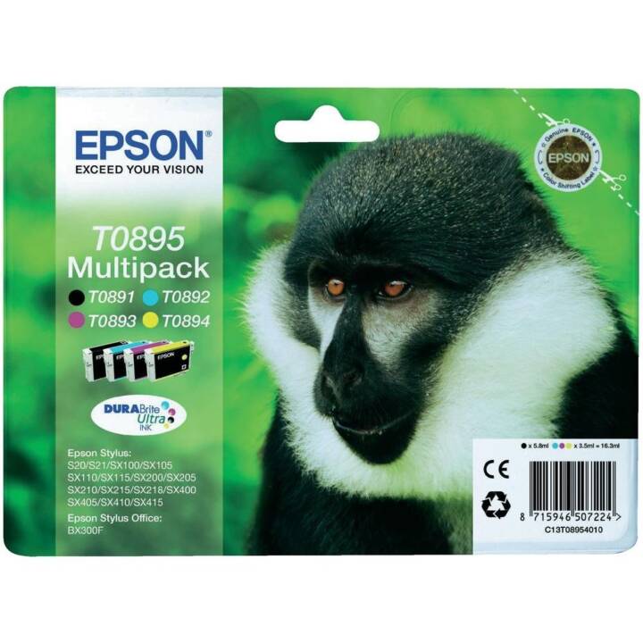 EPSON T0895 (Gelb, Schwarz, Magenta, Cyan, Multipack)