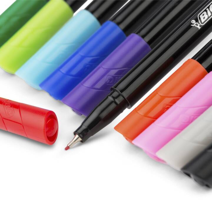 BIC Intensity Fine Penna a fibra (Pink, Blu, Viola, Verde, Nero, Rosso, 8 pezzo)