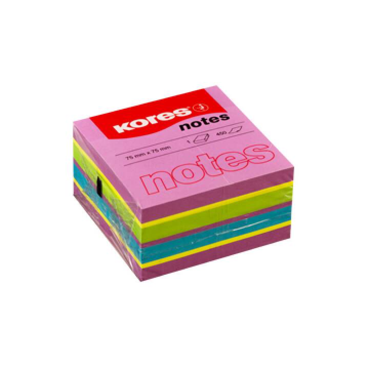 KORES Notes autocollantes Cubo (450 feuille, Multicolore)