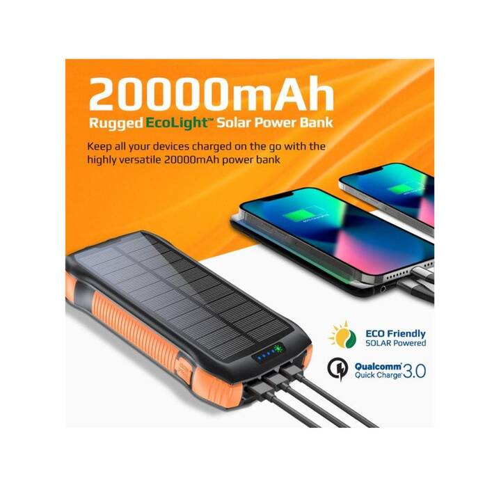PROMATE SolarTank-20PDQi Powerbank (20000 mAh)