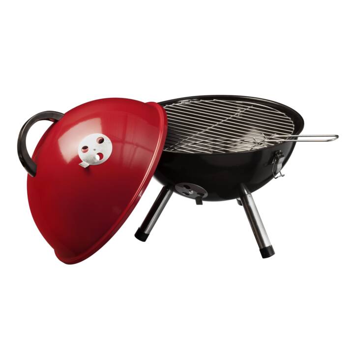 INTERDISCOUNT 895718 Holzkohlegrill (Rot, Schwarz)