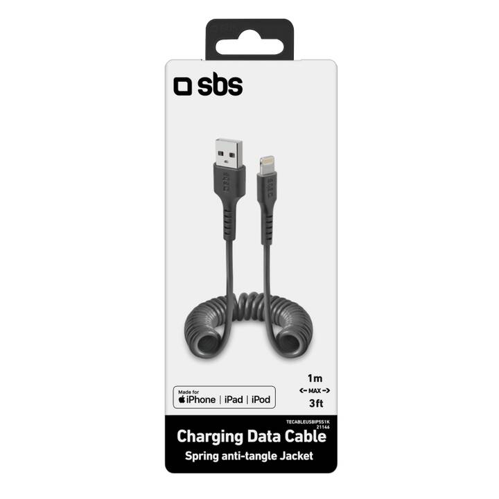 SBS Charging Data Cable Câble (USB, Lightning, 1 m)