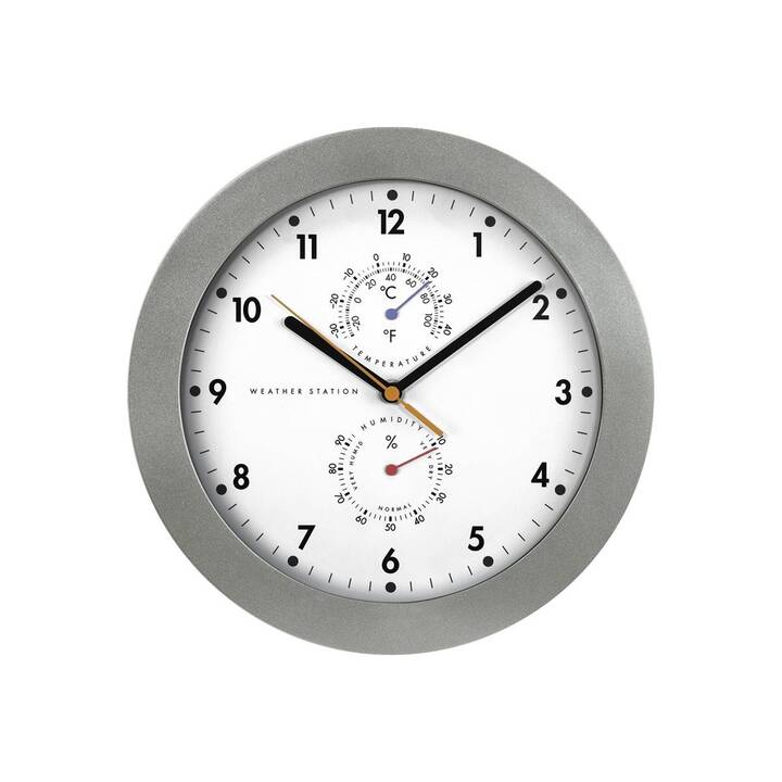 HAMA PG-300 Horloge murale analogique (30 cm, Blanc, Argent)