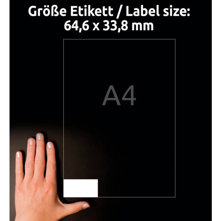 AVERY ZWECKFORM Druckeretikettenbogen (33.8 x 64.6 mm)