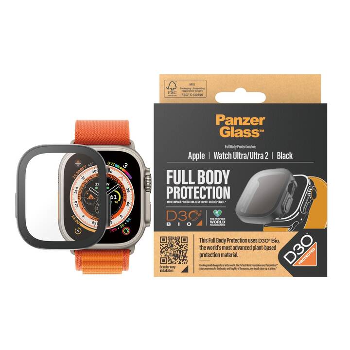 PANZERGLASS Film protecteur (Apple Watch 49 mm, Transparent, Noir)
