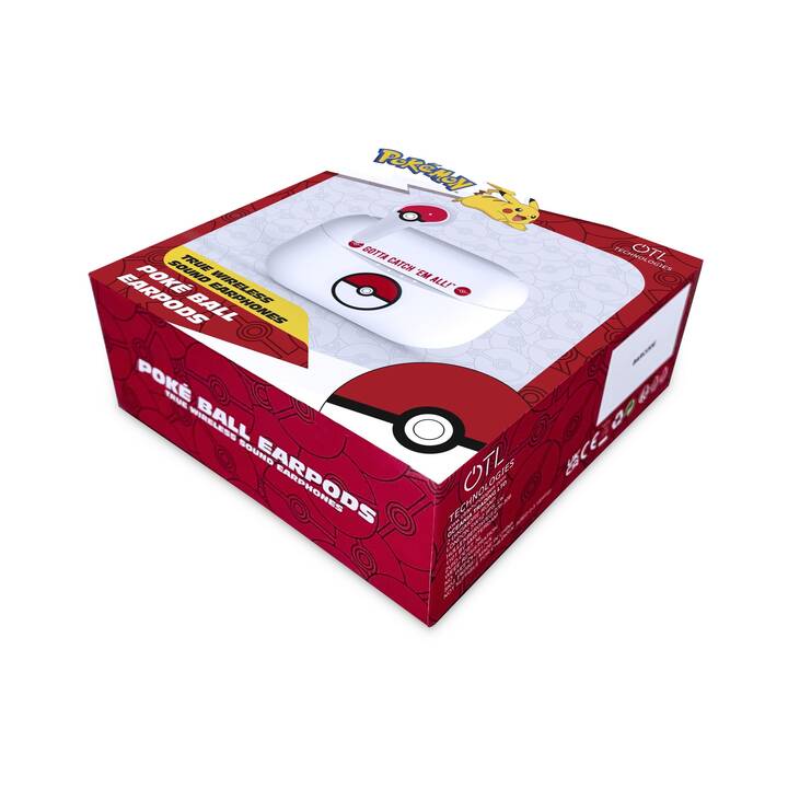 OTL TECHNOLOGIES Pokémon Pokéball Casque d'écoute pour enfants (Earbud, Bluetooth 5.0, Blanc)