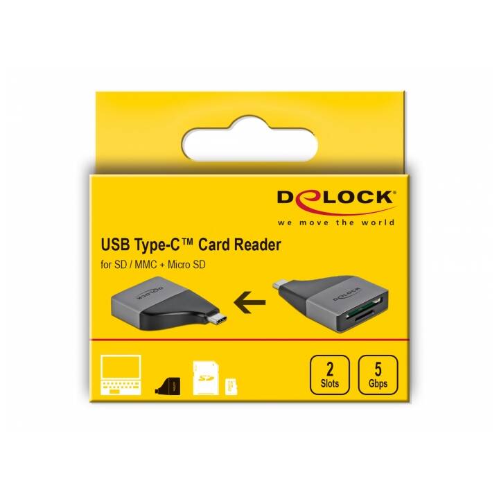 DELOCK Lettore di schede (USB Tipo C)