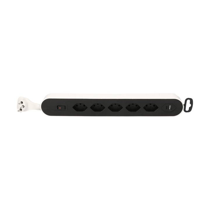 MAX HAURI Prise multiple Design Line (USB, T13 / T12, 2.2 m, Noir, Blanc)