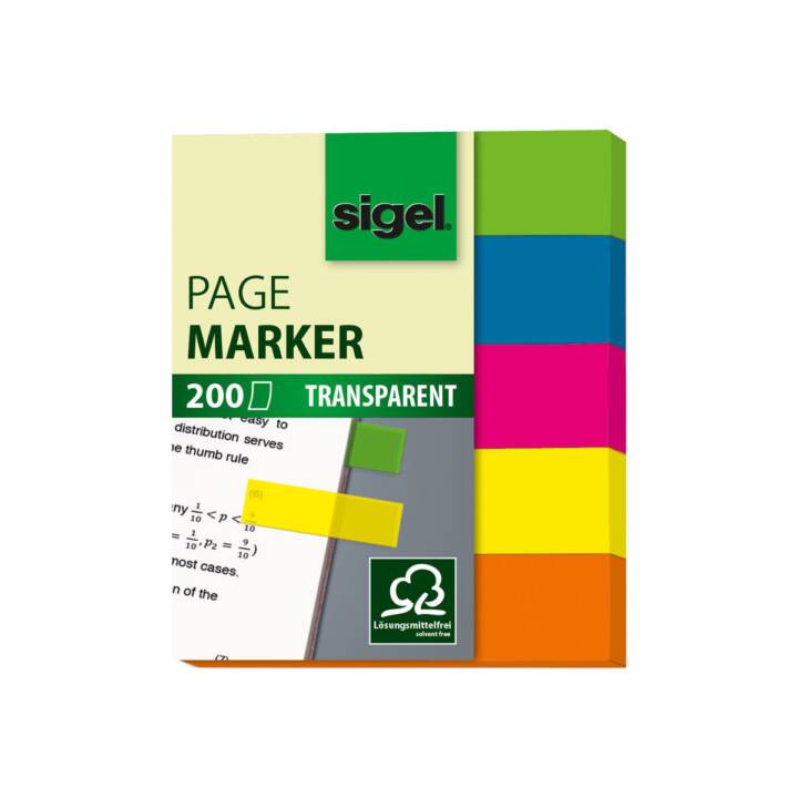 SIGEL Blocchetti memo (5 x 40 foglio, Giallo, Arancione, Verde, Blu, Pink)