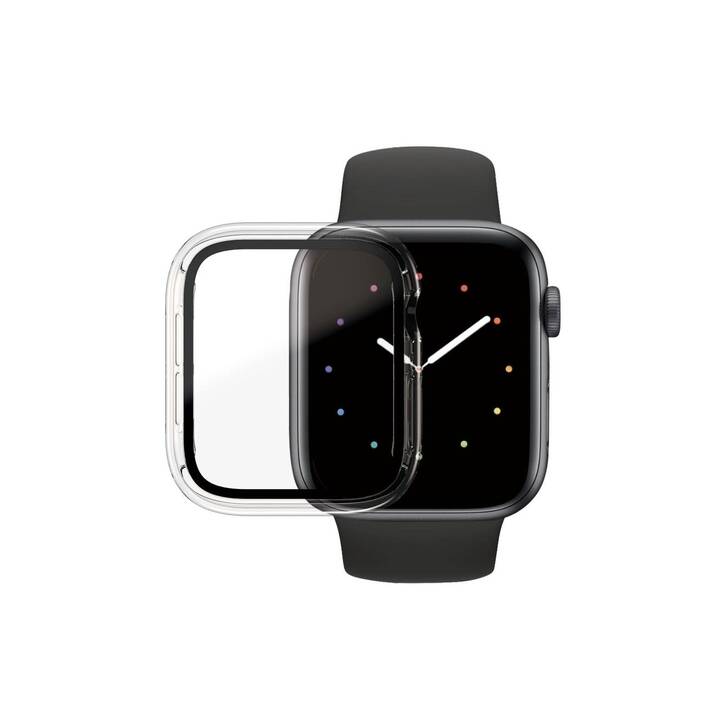 PANZERGLASS Full Body Apple Watch 4/5/6/SE 44mm Schutzfolie (Apple Watch 44 mm, Transparent, Schwarz, Klar)