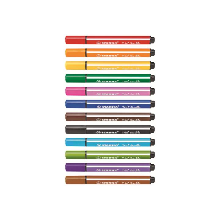 STABILO Trio Scribbi Crayon feutre (Multicolore, 12 pièce)