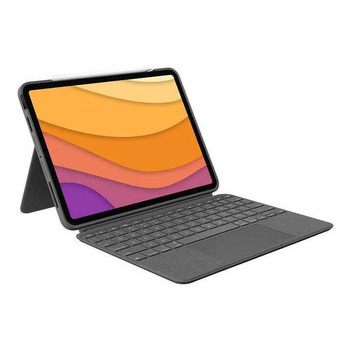 LOGITECH Combo Touch Type Cover (10.9", iPad Air (4. Gen. 2020), Grigio)