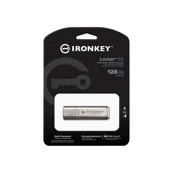 KINGSTON TECHNOLOGY IronKey Locker+ 50 (128 GB, USB 3.0 de type A)