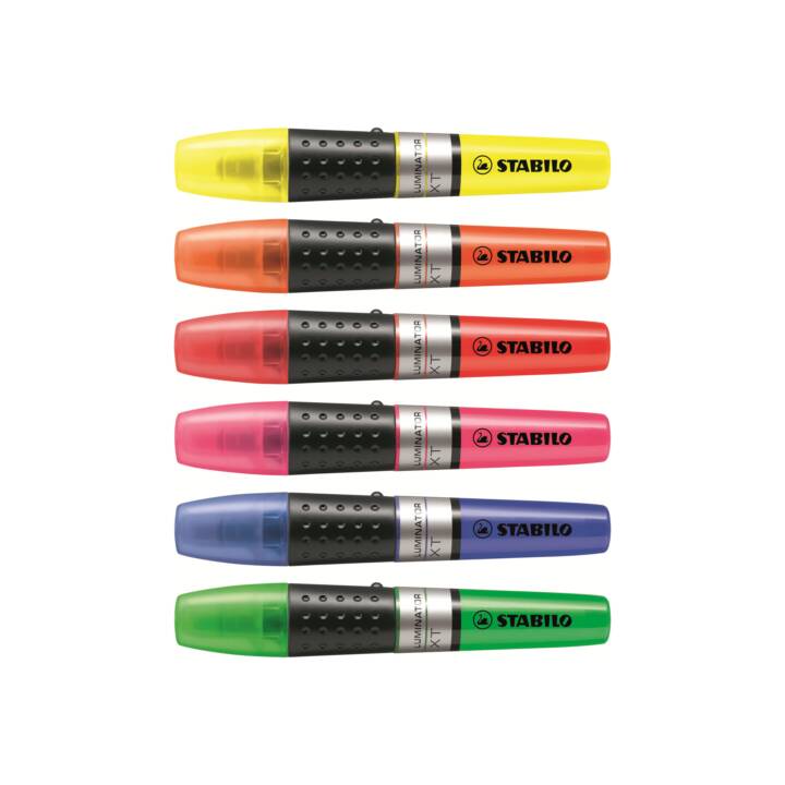 STABILO Textmarker (Orange, Blau, Pink, Rot, Grün, Gelb, 6 Stück)