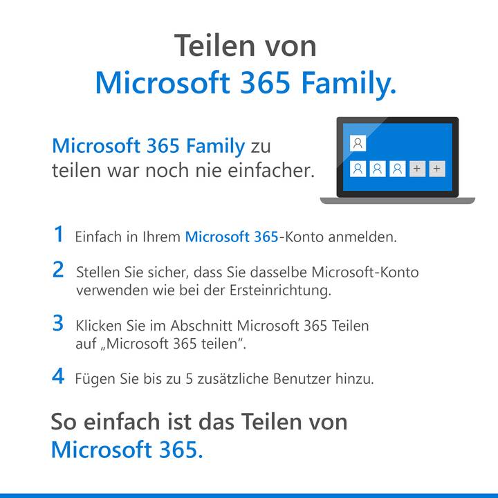 MICROSOFT 365 Family (Abbonamento, 6x, 1 anno, Tedesco)