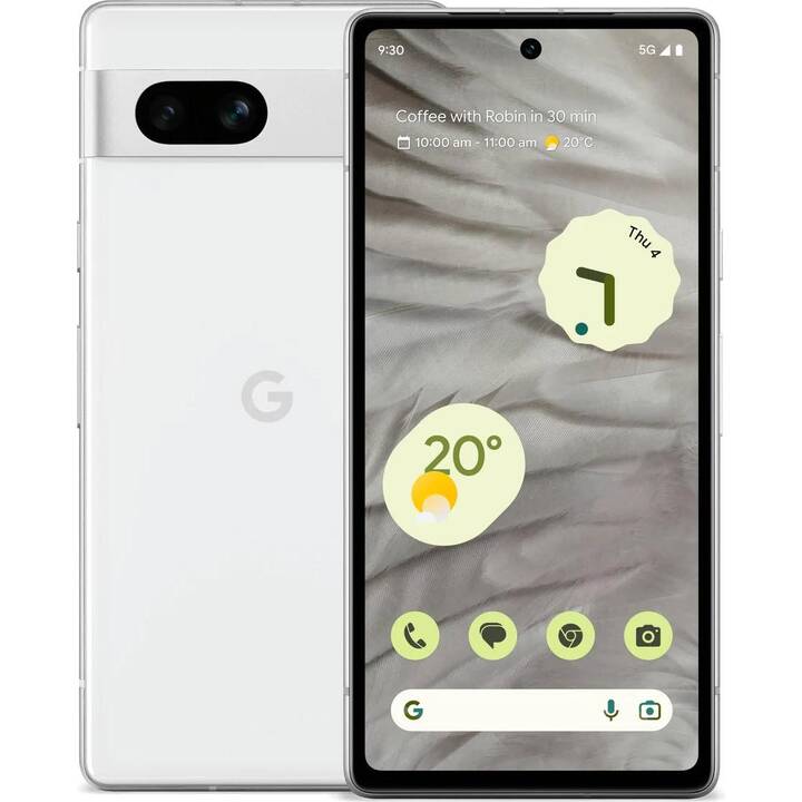 GOOGLE Pixel 7a (128 GB, Blanc, 6.1", 64 MP, 5G)