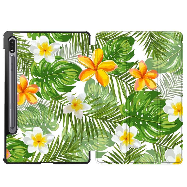 EG coque pour Samsung Galaxy Tab S8 11" (2022) - jaune - plantes