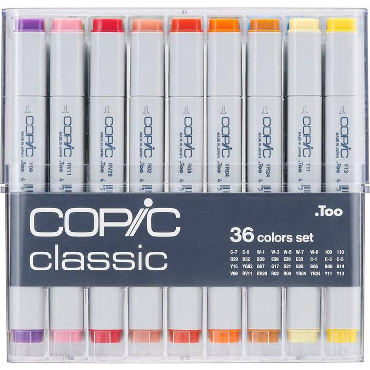 COPIC Grafikmarker Classic (Mehrfarbig, 36 Stück)