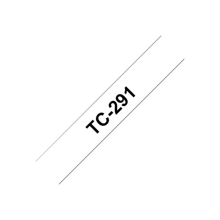 BROTHER TC291 Schriftband (Schwarz / Weiss, 9 mm)