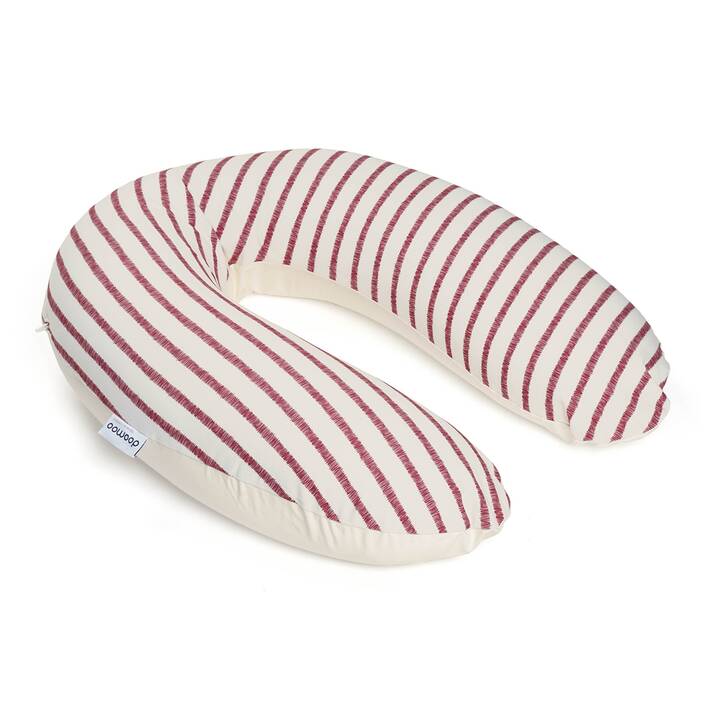 DOOMOO Cuscini allattamento Buddy Stripes (180 cm, Rosso, Bianco)