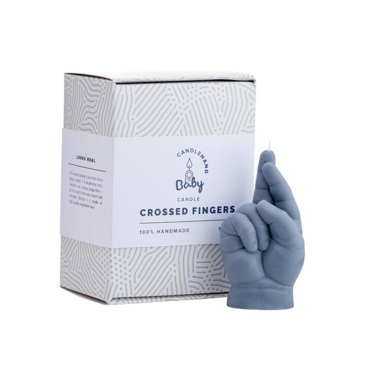 CANDLEHAND Bougie à motifs Baby Crossed Fingers (Gris)