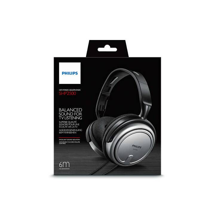 PHILIPS SHP2500 (Over-Ear, Nero, Argento) - Interdiscount