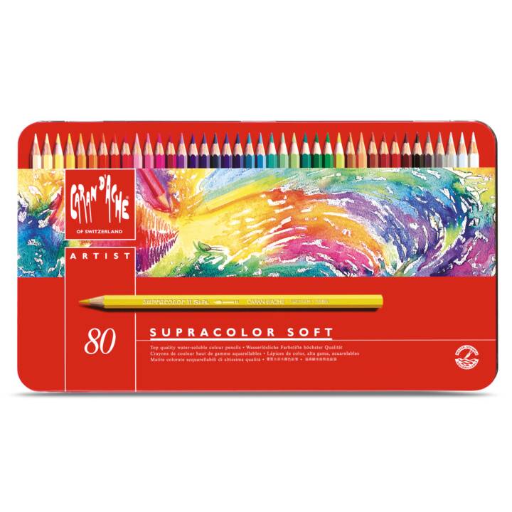 CARAN D'ACHE Crayons de couleur Supracolor (Multicolore, 80 pièce)